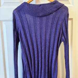 Dressbarn Purple L Cardigan - Ruffled Cardigan - Long Sleeves - Open Front
